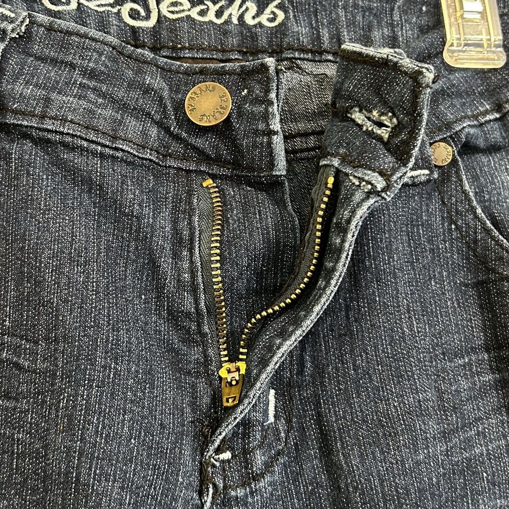 Jz Jeans Y2K Women's Blue Dark Wash Skinny Jeans Size 11 Low Rise Rhinestone - Picture 6 of 15